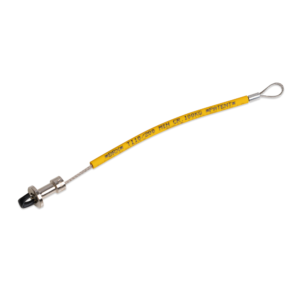 Steel safety cable for charging hoses for portable compressors