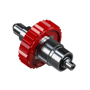 Cylinder connection DIN 300 bar for lever tap with safety pin